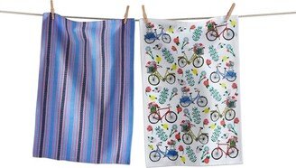 tagltd Flower Bike Dishtowel Set/2