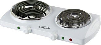 Electric 1500W Double Burner Spiral White