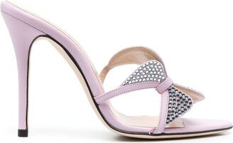 Crystal-Embellished Butterfly Strap Mules