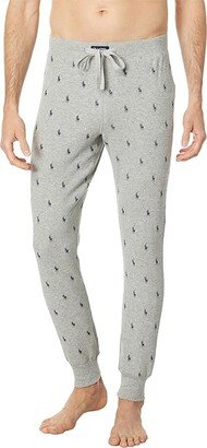 Waffle Printed Joggers (Andover Heather/Cruise Navy All Over Pony Player) Men's Pajama
