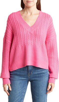 Babysoft V-Neck Cable Knit Sweater