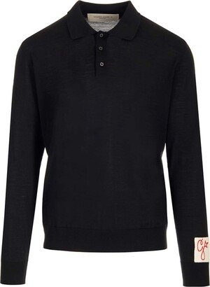 Black Wool Polo Shirt