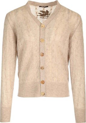 Logo Embroidered Buttoned Cardigan-AC