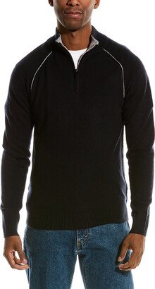 Wool & Cashmere-Blend 1/4-Zip Mock Sweater-AA