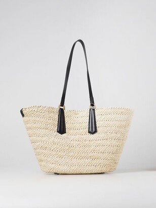 Panier raffia and leather bag