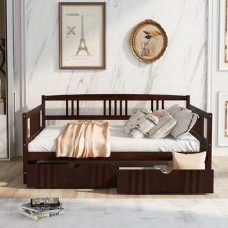 Full Size Daybed Wood Bed with Two Drawers-AB