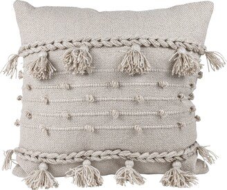 Gray Pulled Knot 20X20 Filled Outdoor Pillow