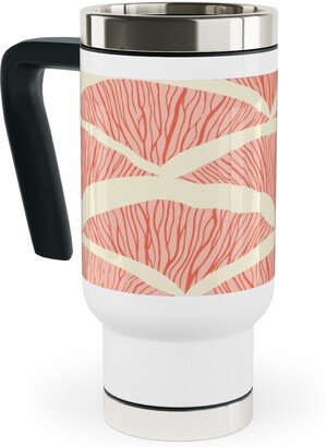 Travel Mugs: Gills - Peach Travel Mug With Handle, 17Oz, Pink