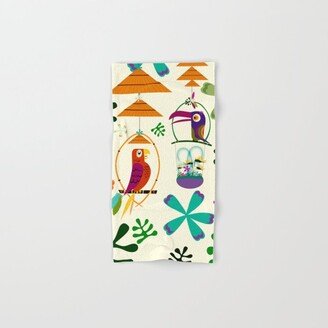 Vintage Modern Tiki Birds Hand & Bath Towel