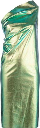 One-Shoulder Iridescent Midi Dress