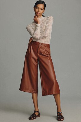 By Anthropologie Faux Leather Culottes Pants