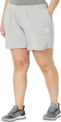 Plus Size Essentials Fleece Shorts (Medium Grey Heather) Women's Shorts