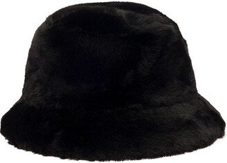 'vera' Black Hat With Low Brim In Faux Fur Woman-AD