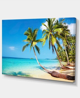 Designart Tropical Beach Photography Seascape Canvas Print - 32 X 16