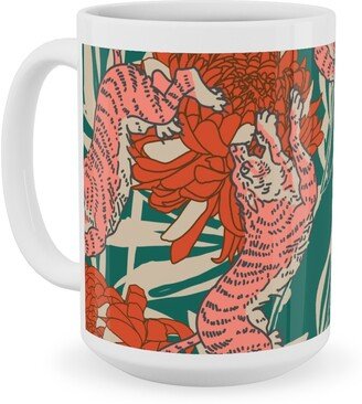 Mugs: Bengal Kuma Tiger - Multi Ceramic Mug, White, 15Oz, Multicolor