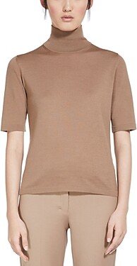 Gigi Virgin Wool Short Sleeve Turtleneck Sweater