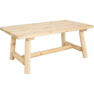 Sunnydaze Decor Sunnydaze Rustic Unfinished Fir Wood Coffee Table - Cabin Furniture - 41-Inch