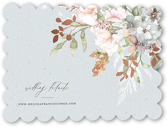 Enclosure Cards: Enchanted Pastels Wedding Enclosure Card, Grey, Rose Gold Foil, Pearl Shimmer Cardstock, Scallop