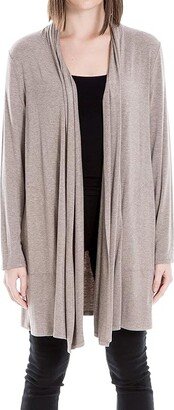 Women's Open Front Heathered Cardigan (Heather Toast) Women's Sweater