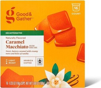 Naturally Flavored Caramel Macchiato Decaf Light Roast Coffee - 16ct Pods - Good & Gather™