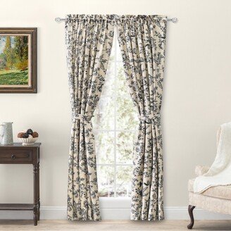 Waverly Gardens Tailored Curtain Panel Pair with tiebacks 84