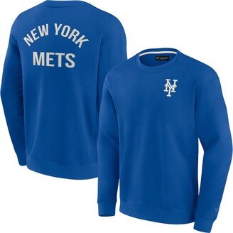 Men's and Women's Fanatics Signature Royal New York Mets Super Soft Pullover Crew Sweatshirt