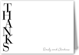 Wedding Thank You Cards: Stacked Standout Thank You Card, White, 3X5, Matte, Folded Smooth Cardstock