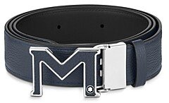 M Buckle Reversible Leather Belt