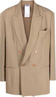 Peak-Lapels Double-Breasted Blazer