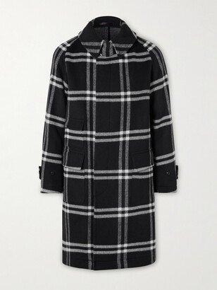 Kaptain Sunshine + Throwing Fits Checked Wool-Flannel Coat