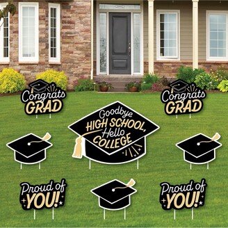 Big Dot Of Happiness Goodbye High School, Hello College Outdoor Lawn Decor Grad Party Yard Signs 8 Ct