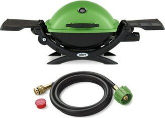 Q 1200 Gas Grill (Green) And Adapter Hose