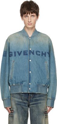 Blue Destroyed Denim Jacket