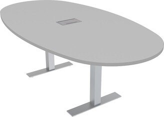 Skutchi Designs, Inc. 7Ft Boat Oval Conference Table With Metal T Bases And Electrical Unit