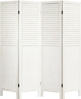 5.6 Ft Tall 4 Panel Folding Privacy Room Divider-White - 64