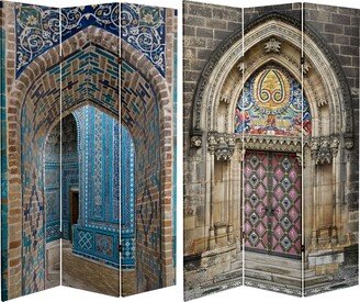 Handmade 6' Double Sided Heavenly Archways Canvas Room Divider