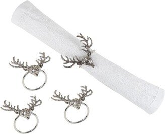 Silver Deer Head Napkin Ring S/4