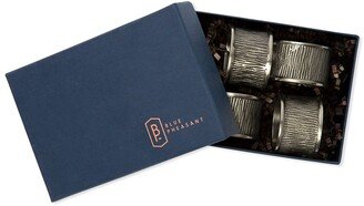 Blue Pheasant Ellery Pewter Napkin Rings, Set of 4