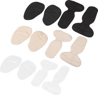 Unique Bargains Silicone Heel Support Cup Pads Orthotic Insole Plantar Care Heel Pads 12Pcs PU Clear Gray Black