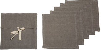 Set Of Five Cocktail Napkins