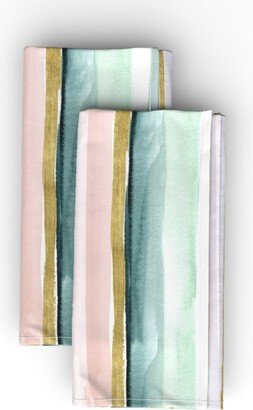 Cloth Napkins: Daydream Stripe - Multi Cloth Napkin, Longleaf Sateen Grand, Multicolor