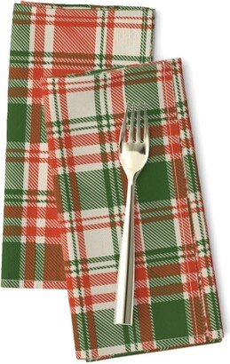 Red Green Plaid Dinner Napkins | Set Of 2 - Christmas By Bevestudio Preppy Hunter Classic Pattern Cloth Spoonflower