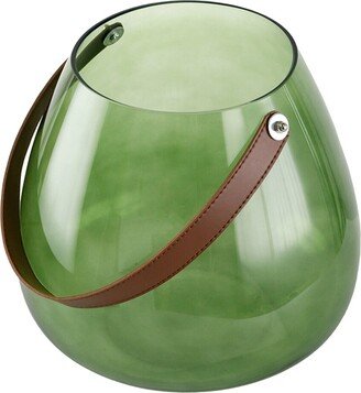 9.5In Glass Vase With Handle