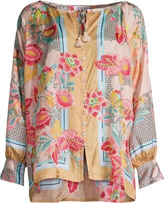 Dance Blise Silk Floral Blouse