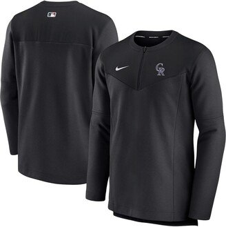 Men's Black Colorado Rockies Authentic Collection Game Time Performance Half-Zip Top