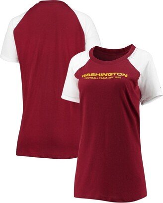 Women's Burgundy and White Washington Football Team Primary Logo Performance T-shirt - Burgundy, White