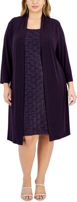 Plus Size 2-Pc. Jacquard Jacket Dress