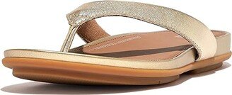 Gracie Leather Flip-Flops (Platino) Women's Shoes