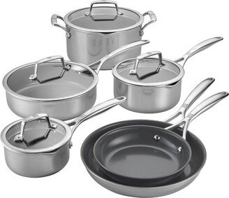 Energy Plus 10-pc Stainless Steel Ceramic Nonstick Cookware Set