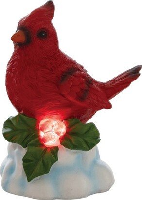 Resin 5.75 in. Multicolored Christmas Light Up Cardinal Figurine